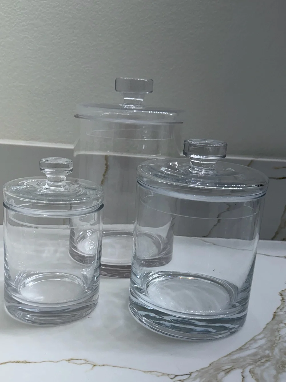 Crate & Barrel Glass Canister Set